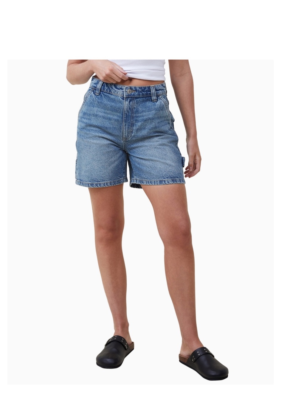 Cotton On Light Blue Carpenter Denim Shorts US 8